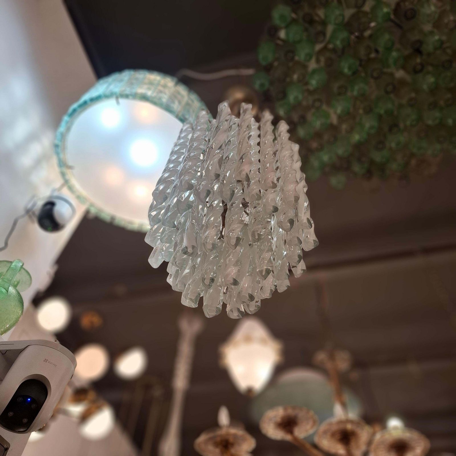 Mazzega Lampadario Murano Metallo 1960 Italy photo for sale