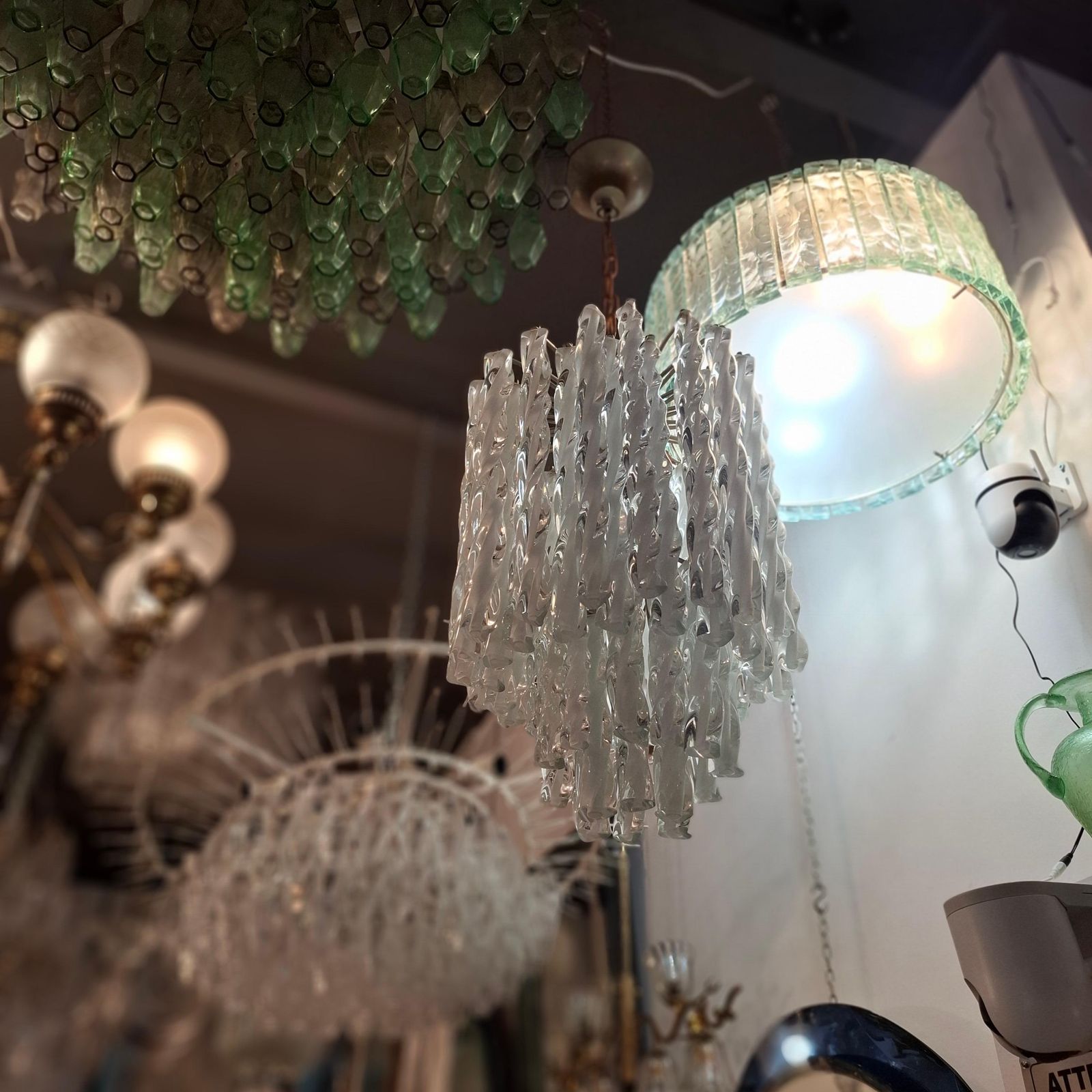 Mazzega Lampadario Murano Metallo 1960 Italy photo 3978.0