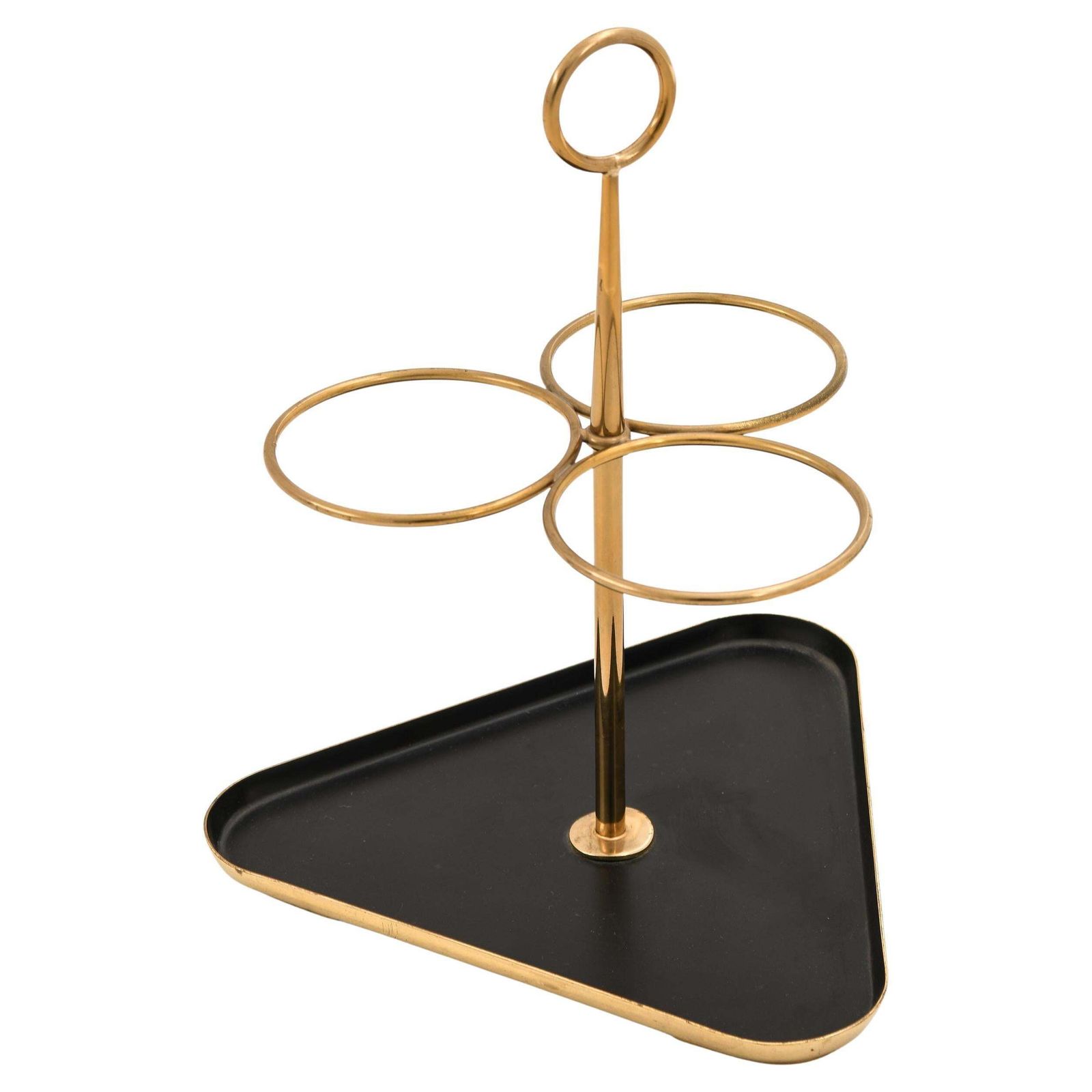 Bottle Stand With Brass Framework Three Circular Holders By Gunnar Ander, 1950s
