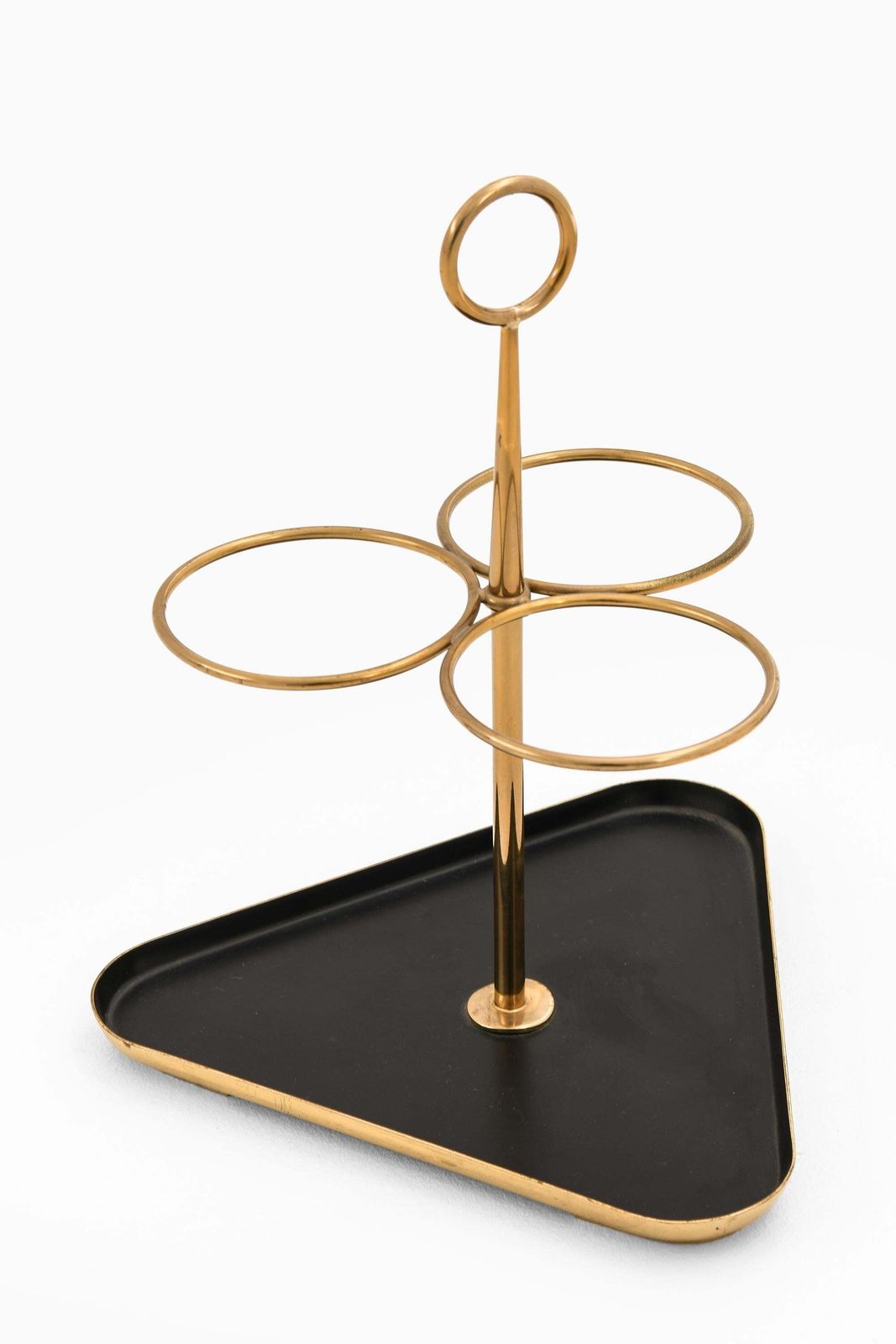 Bottle Stand With Brass Framework Three Circular Holders By Gunnar Ander, 1950s photo Home Decor