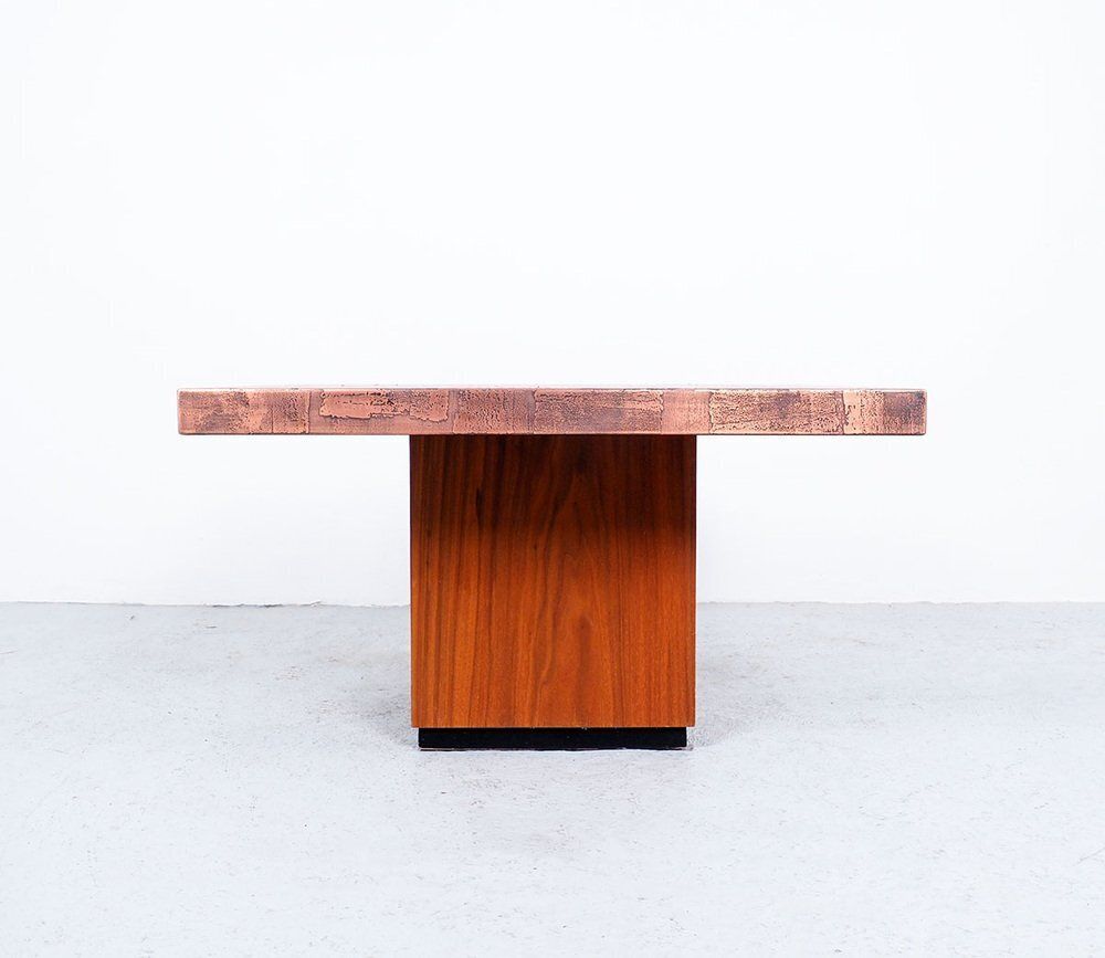 Coffee Table In Copper And Teak By Heinz Lilienthal, 1970s photo 1036.0