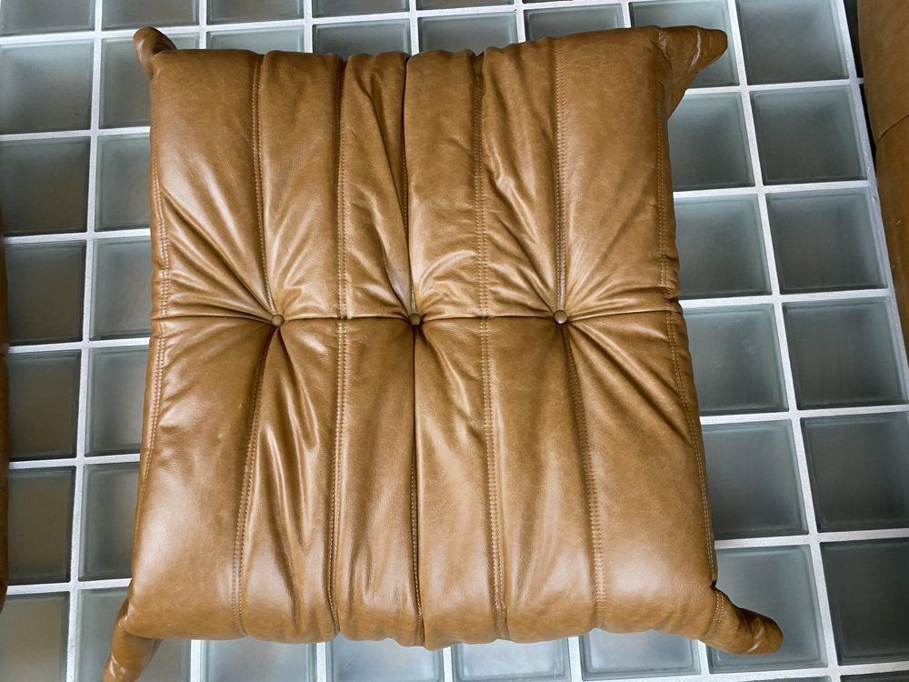 Brown Leather Togo Sofa Set By Michel Ducaroy For Ligne Roset, Set Of 5 photo Furniture