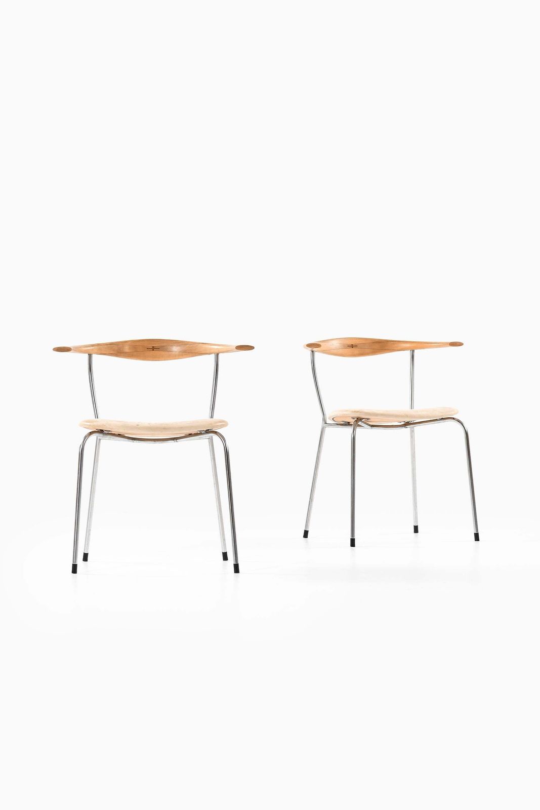Set Of Six Armchairs, Model Jh 701, In Birch And Steel By Hans J. Wegner, 1960s photo for sale