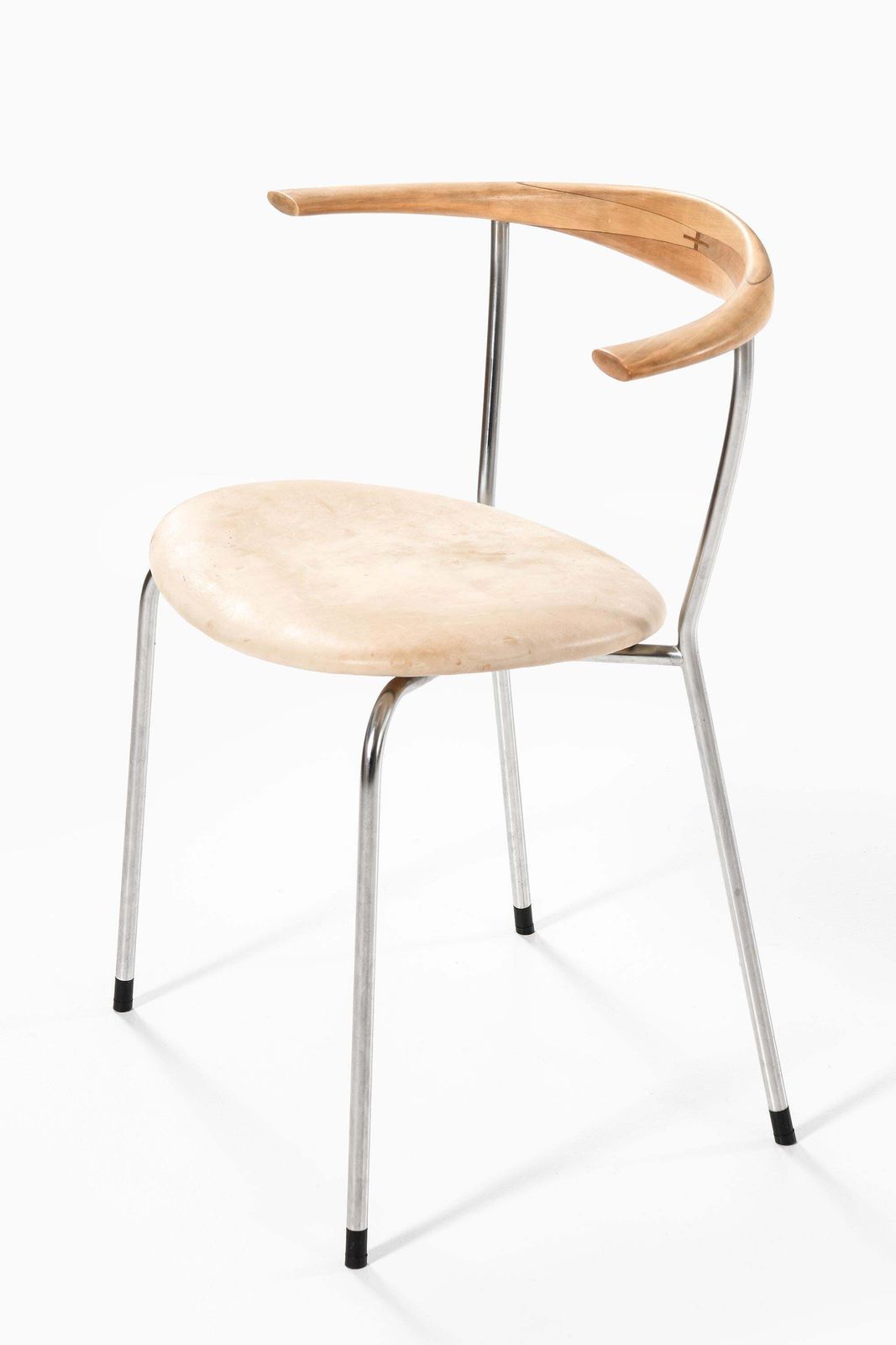 photo for sale Set Of Six Armchairs, Model Jh 701, In Birch And Steel By Hans J. Wegner, 1960s