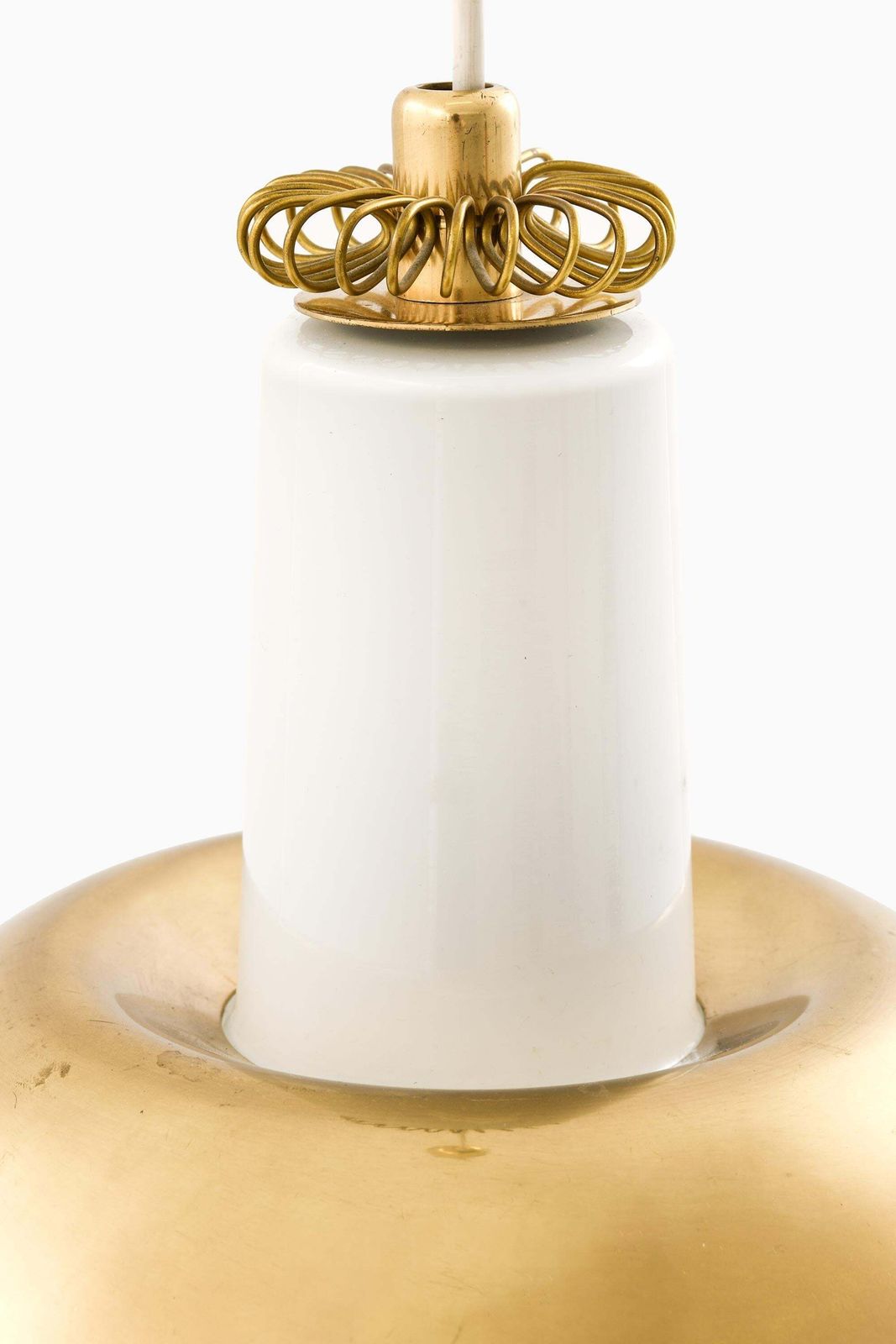 Pair Of Ceiling Lamps, Model K2 20, In Brass By Paavo Tynell, 1950s photo for sale