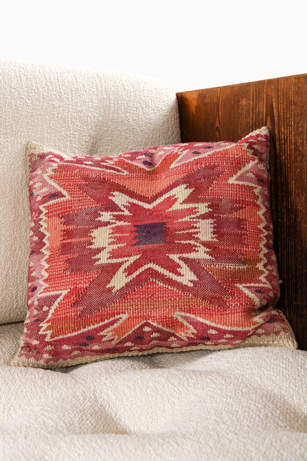 Pillow, 'Nejlikan Röd', In Wool By Barbro Nilsson, 1950 photo for sale