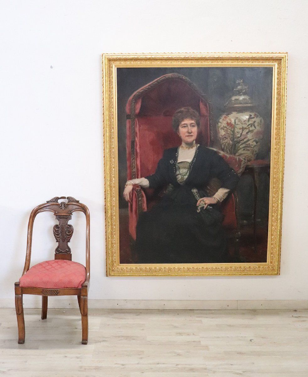 5715.0 Portrait Of A Lady, Oil Painting On Canvas, 1913, Framed photo
