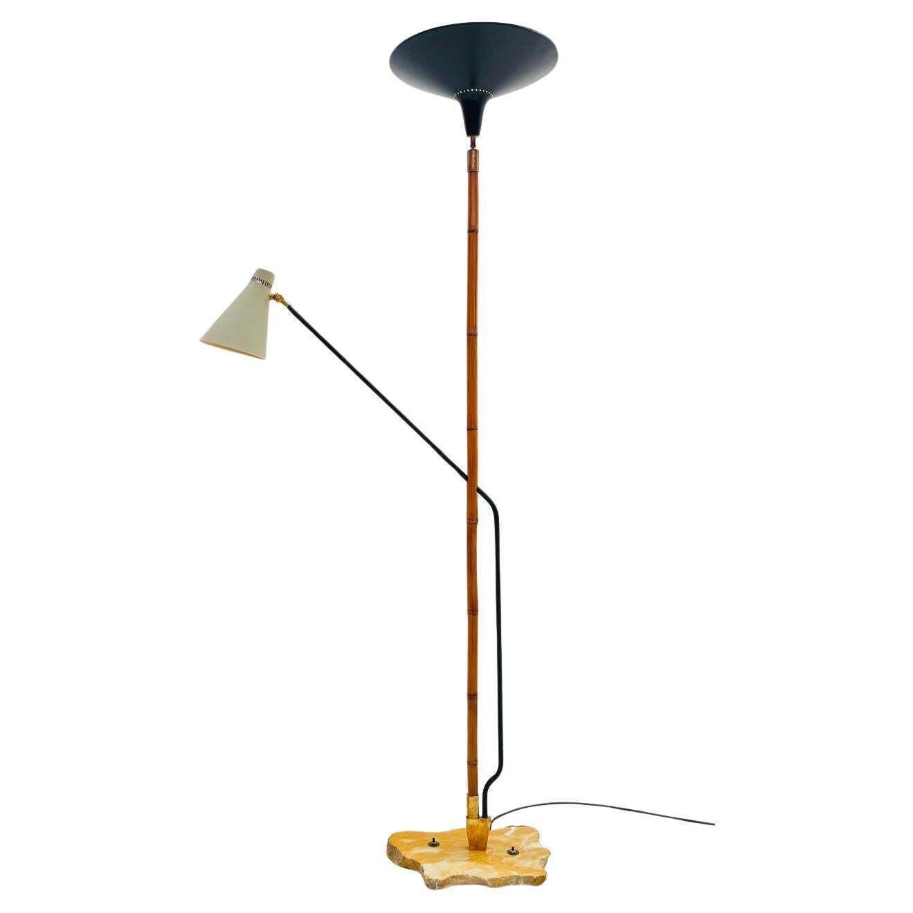 Rare Bamboo Stick Pelikan   Floor Lamp