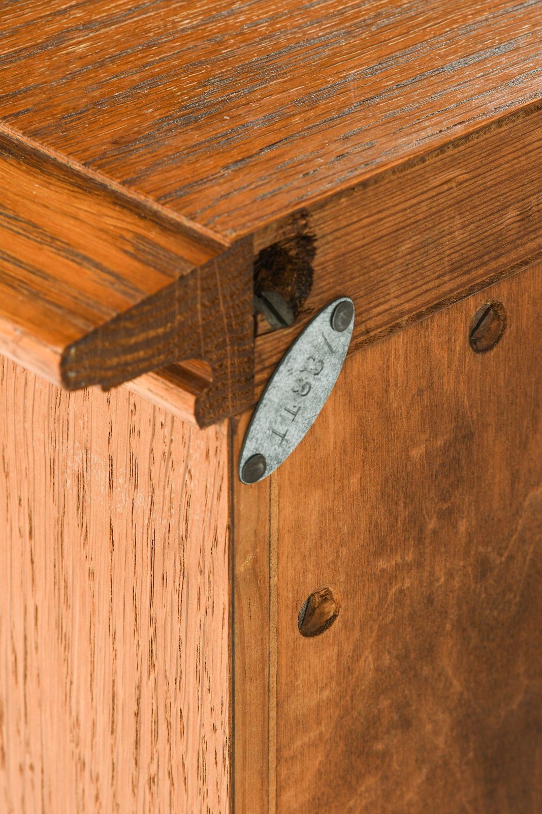 photo for sale Cabinet In Oak And Brass By Oscar Nilsson, 1940's