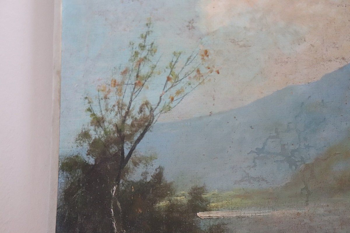 Landscape, Oil Painting On Canvas, 19th Century, Framed photo for sale
