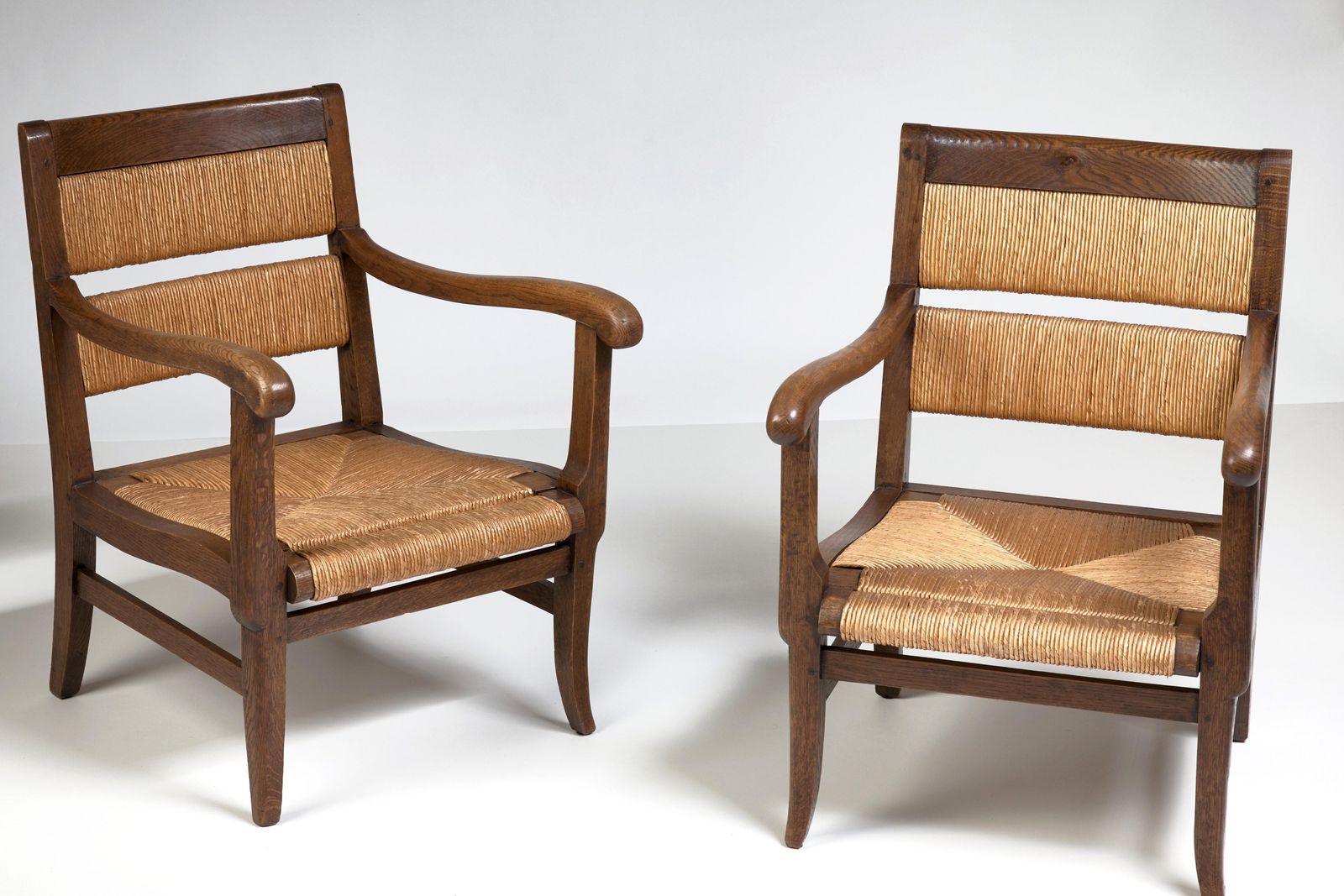 Pair Of French Oak Armchairs, France, 1950s photo Furniture