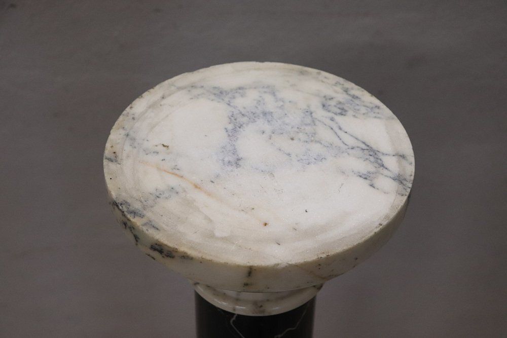 Antique Black And White Marble Column, 1800s photo buy