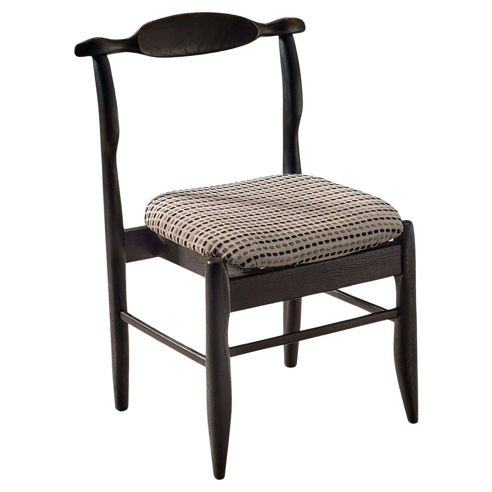 Guillerme & Chambron 'Fumay' Dining Chair In Black Lacquered Oak