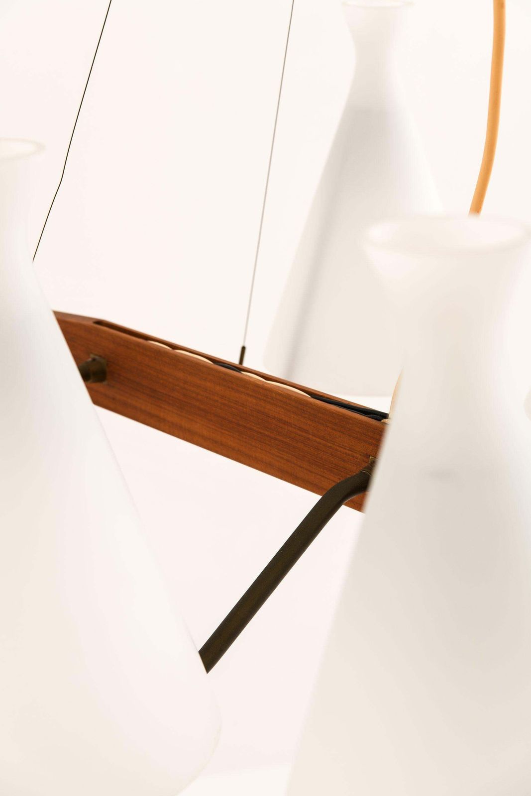 Ceiling Lamp In Teak, Brass & Opaline Glass By Svend Aage Holm Sørensen, 1950's photo furniture