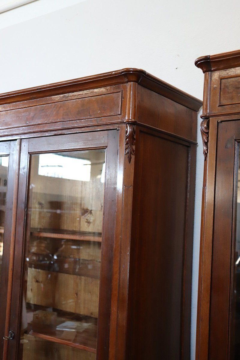 13150.0 Antique Walnut Bookcases, 1800s, Set Of 2 photo