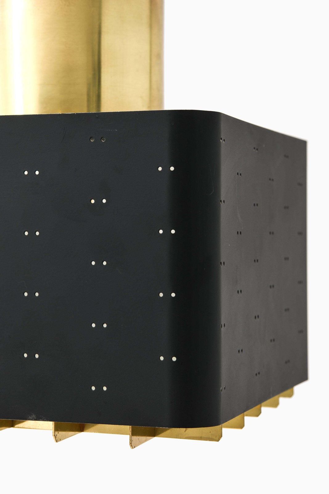 Lamps / Flush Mounts In Black Lacquered Metal And Brass By Paavo Tynell, 1950's photo for sale