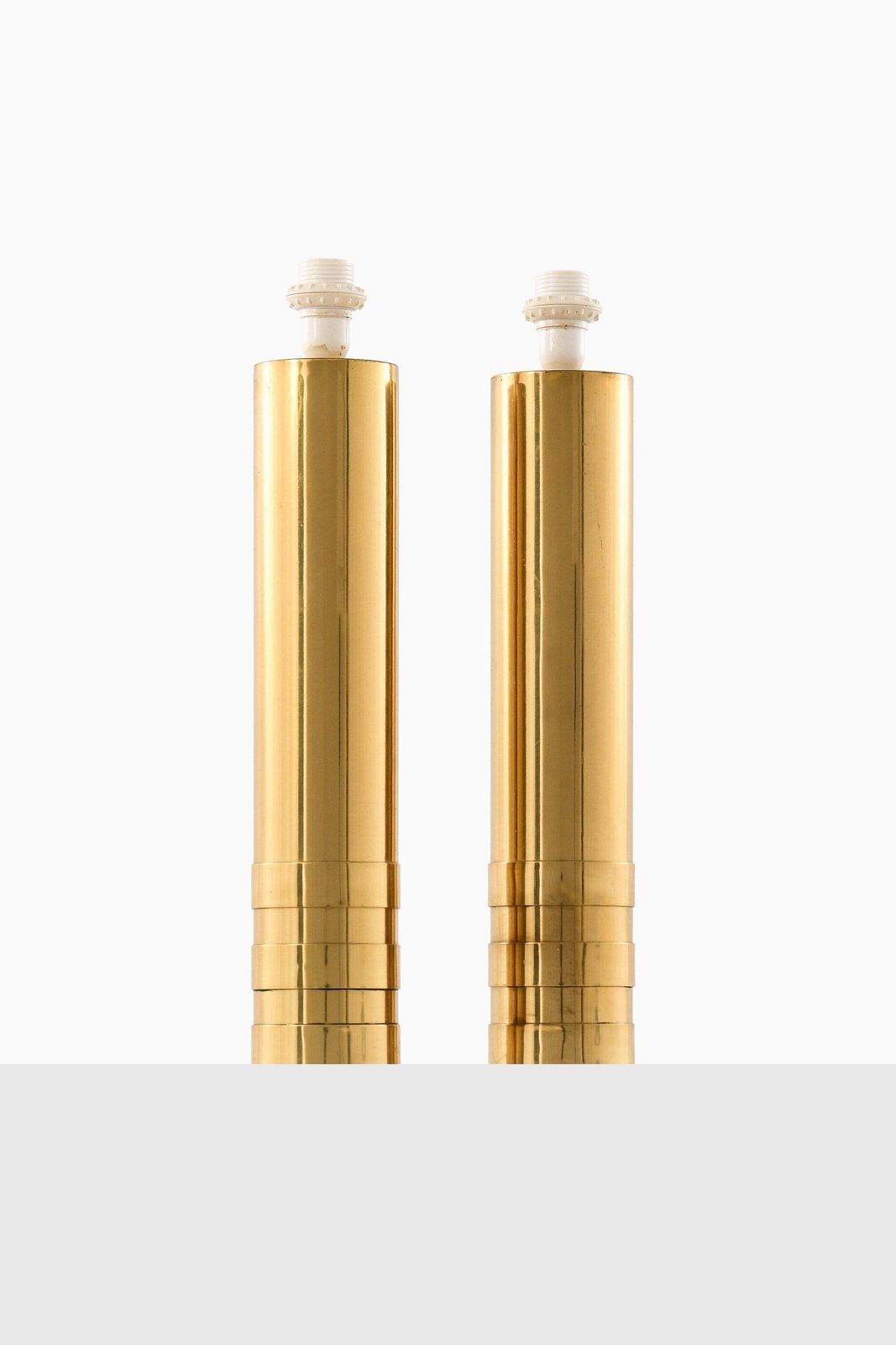Rare Pair Of Tall Table Lamps In Brass, 1960's photo Lighting