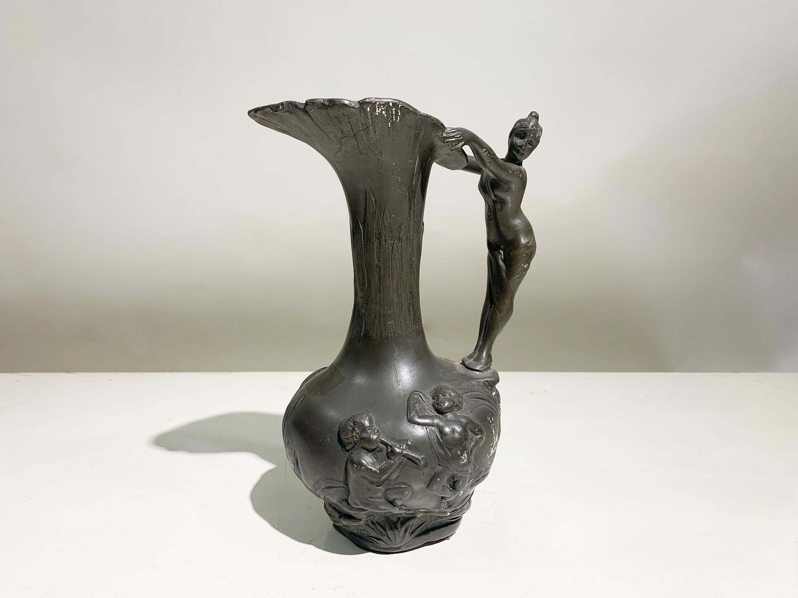 Art Nouveau Pewter Pitcher By Jean Maurice Petizon, Signed "Petiz" , Circa 1920 photo furniture