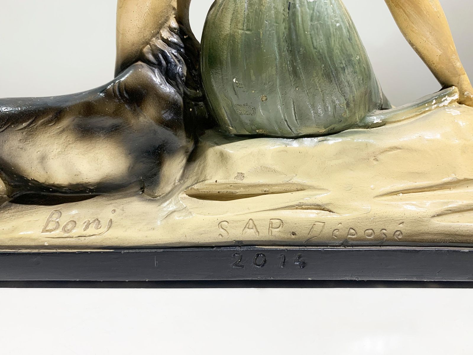 Art Deco Sculpture Of A Lady With Borzoi By S. Boni, France, Circa 1930s photo 751.0
