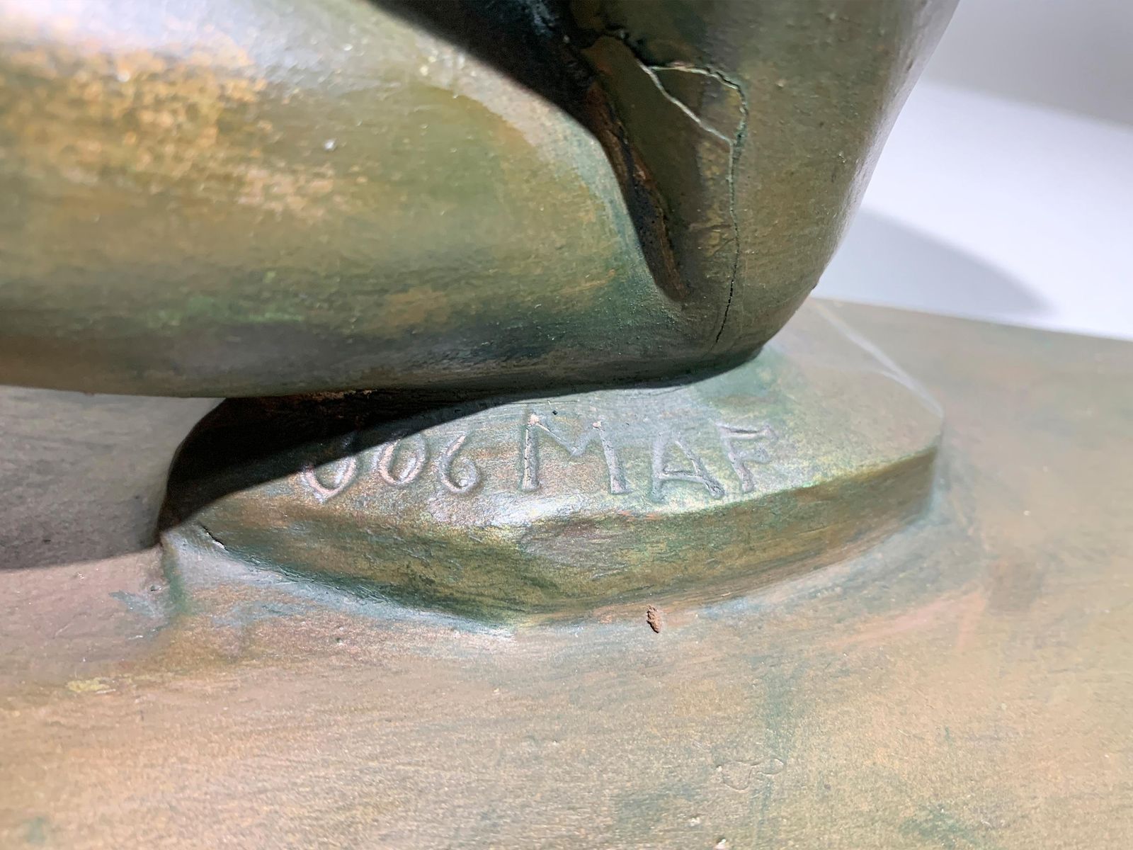 Art Deco Terracotta Metal Patinated Sculpture Engraved "Maf" And Numbered 306 photo 2828.0