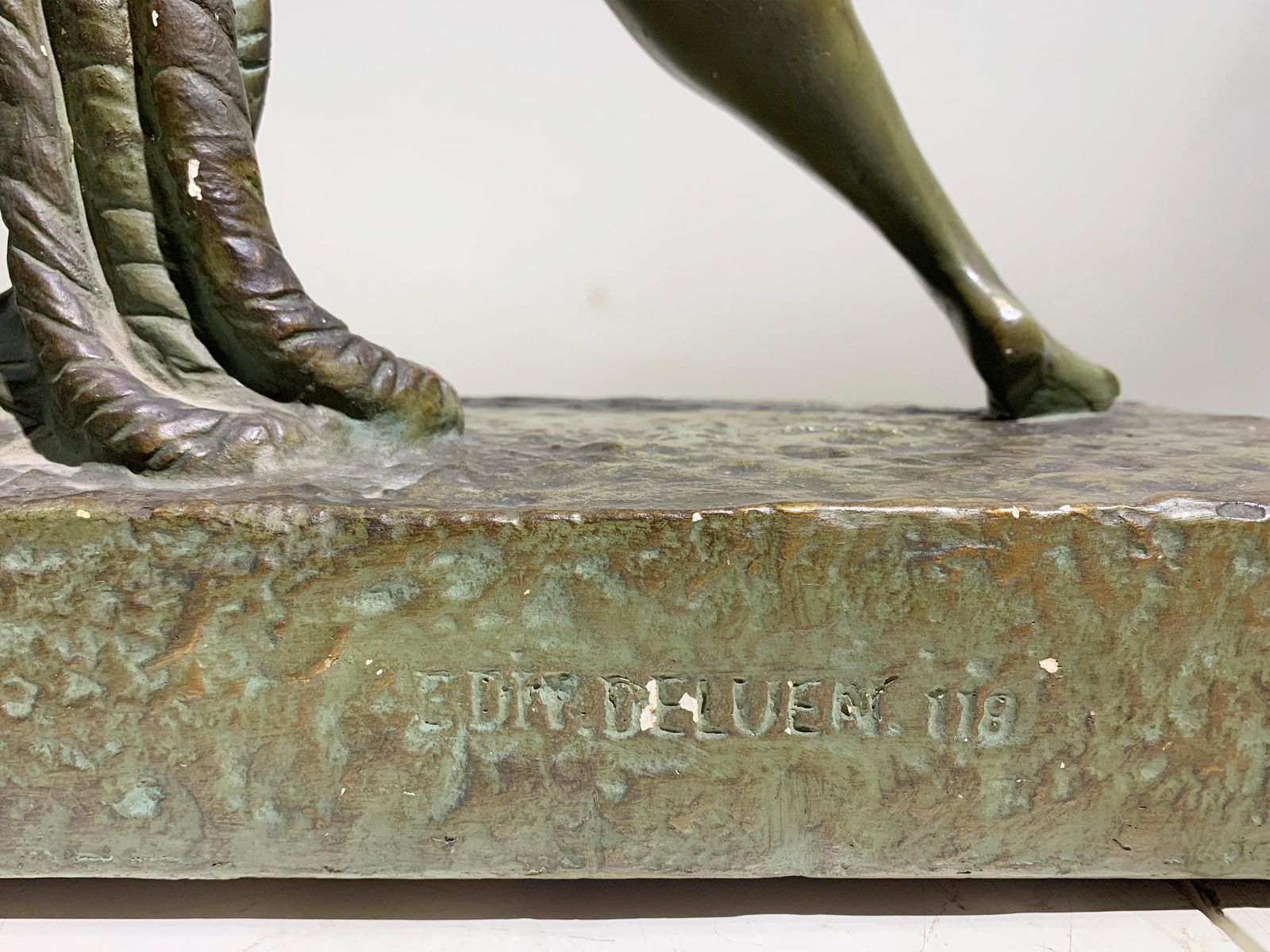 Art Deco Sailor Patinated Bronze Sculpture Signed "Meurice", Circa 1940's photo vintage