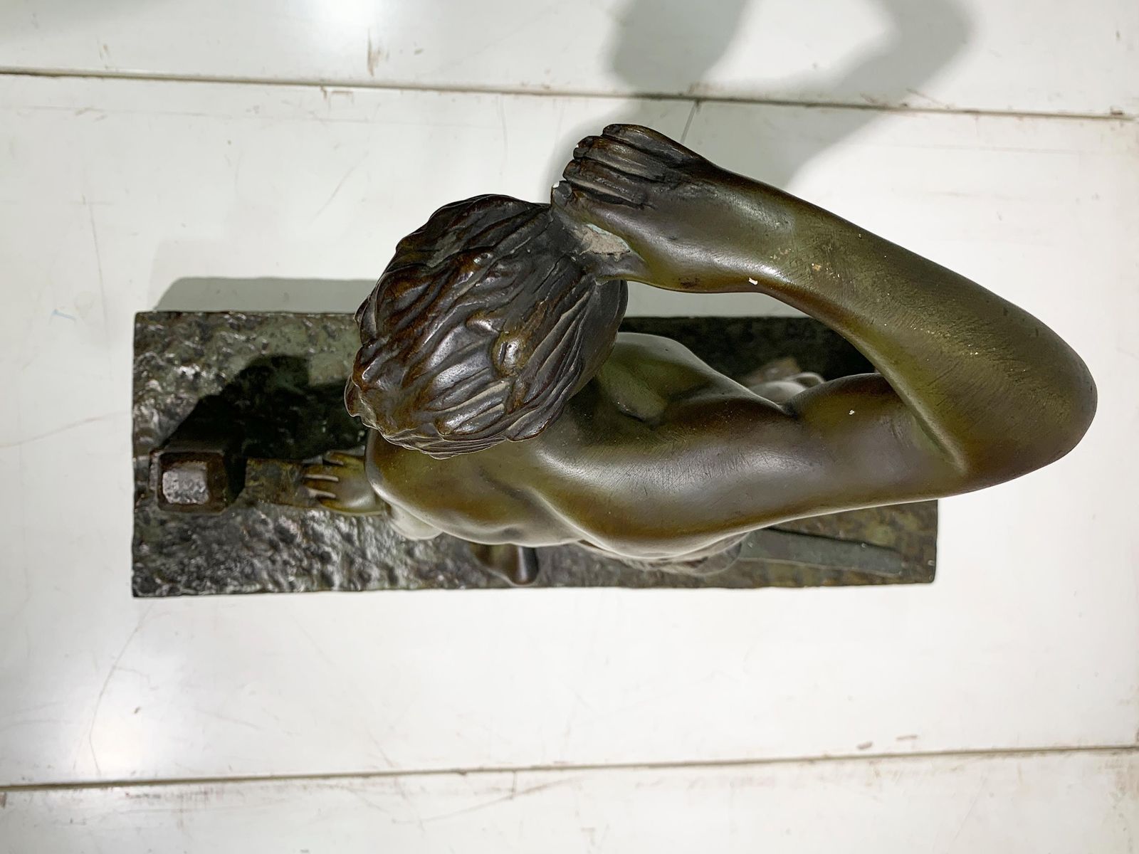 photo for sale Art Deco Sailor Patinated Bronze Sculpture Signed "Meurice", Circa 1940's