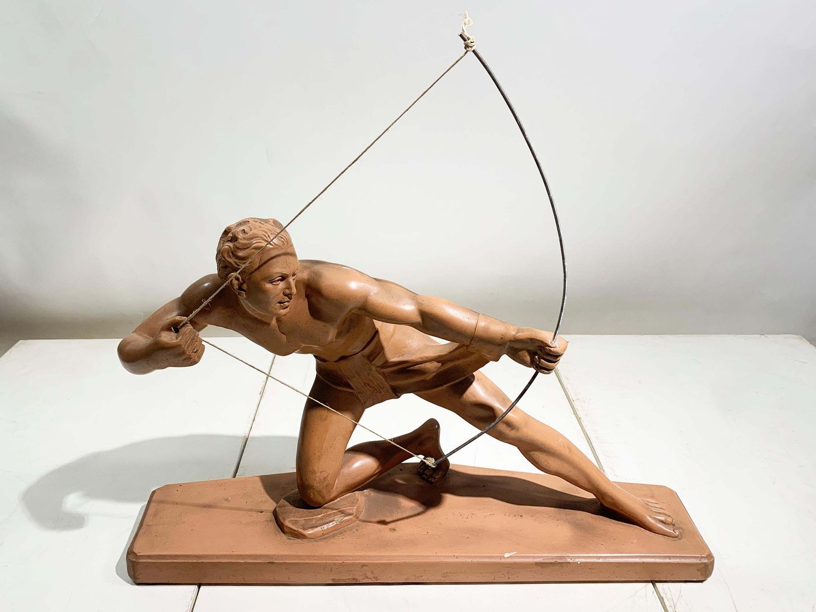Art Deco Archer Sculpture In Terracotta Attributed Salvatore Melani, Circa 1920s photo for sale