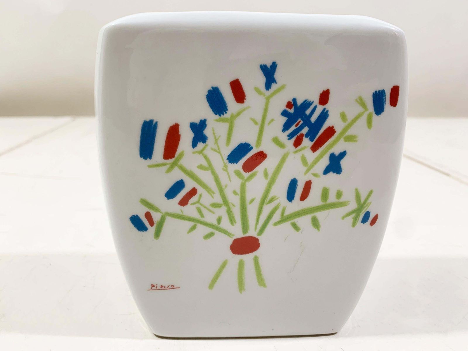 Picasso "Petit Bouquet, 1958" Licensed Tognana Porcelain Vase, For Mmi, Italy photo buy