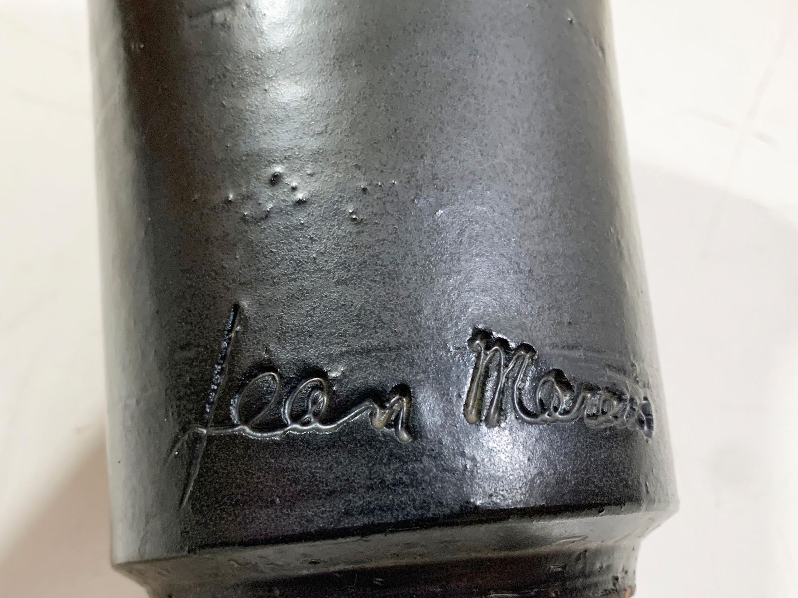 Jean Marais Black Glazed Ceramic Vase, Signed "Jean Marais", France, Circa 1960s photo buy