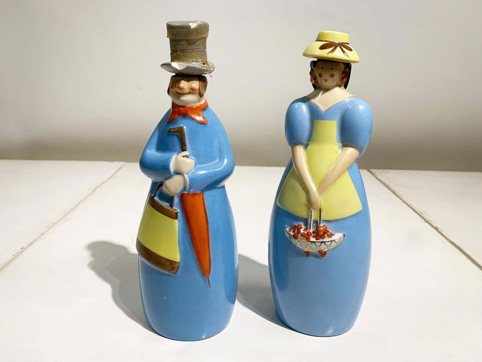 Set Of 20th Century French Robj Flacon Liquor Bottles, "The Dandy" & "Guignolet" photo furniture
