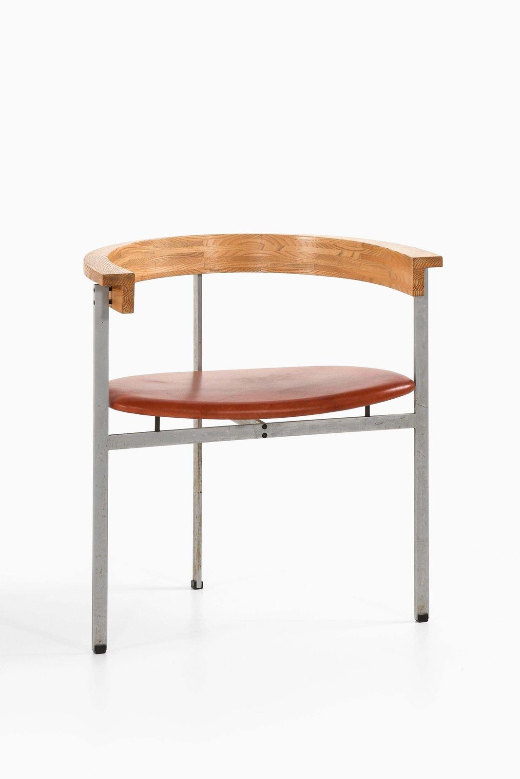 Armchair In Steel, Ash And Original Leather By Poul Kjærholm, 1950's photo furniture