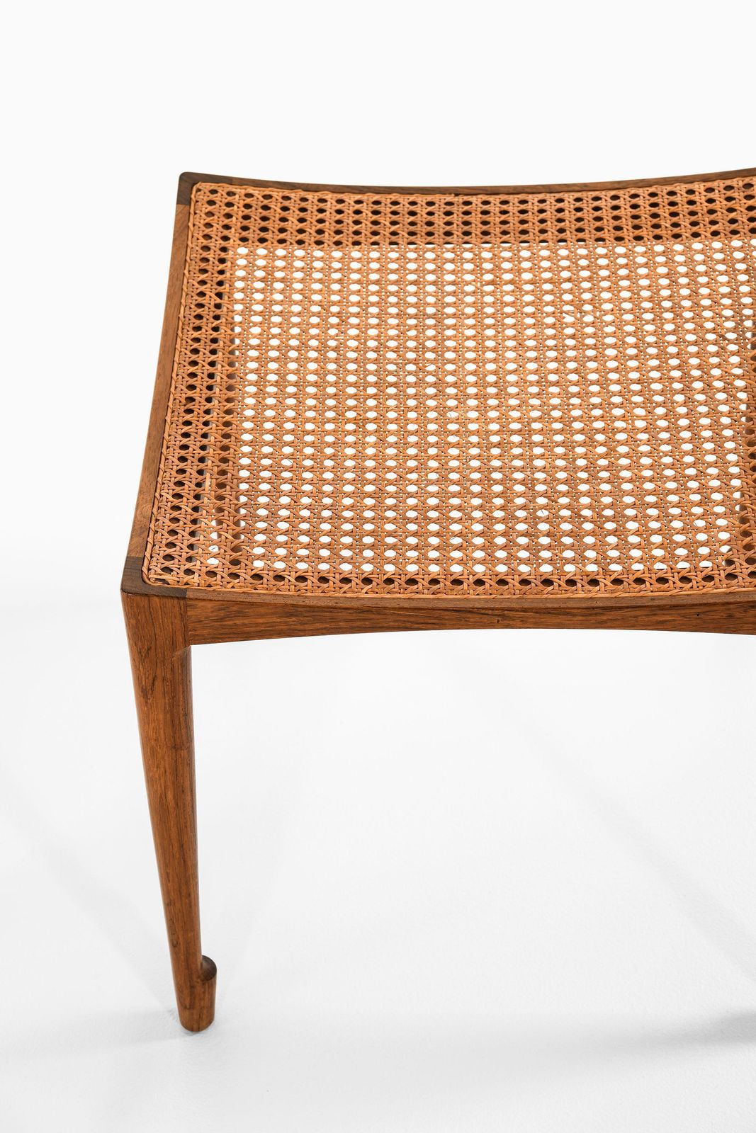 Pair Of Stools In Rosewood And Woven Cane By Bernt Petersen, 1950's photo 14582.0