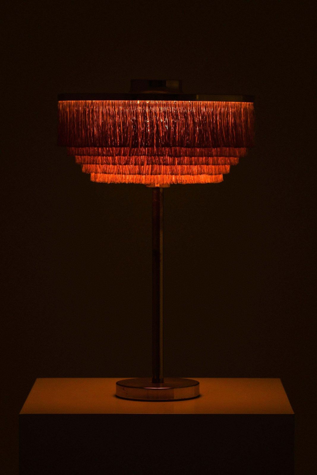 Table Lamp In Brass And Silk Fringes By Hans Agne Jakobsson, 1950's photo furniture