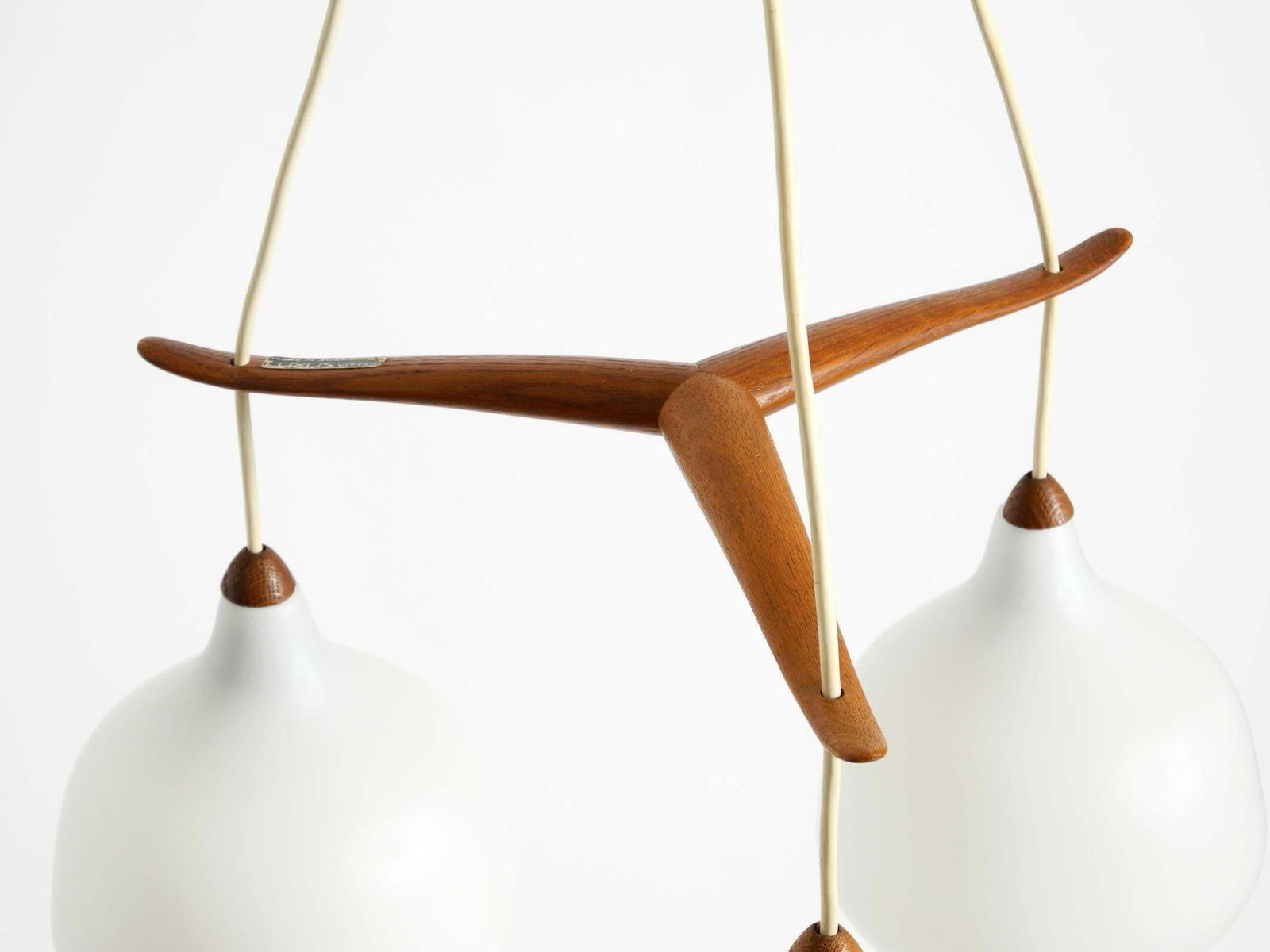 photo buy Pendant Lamp With Glass Shades And A Teak Frame By Uno & östen Kristiansson