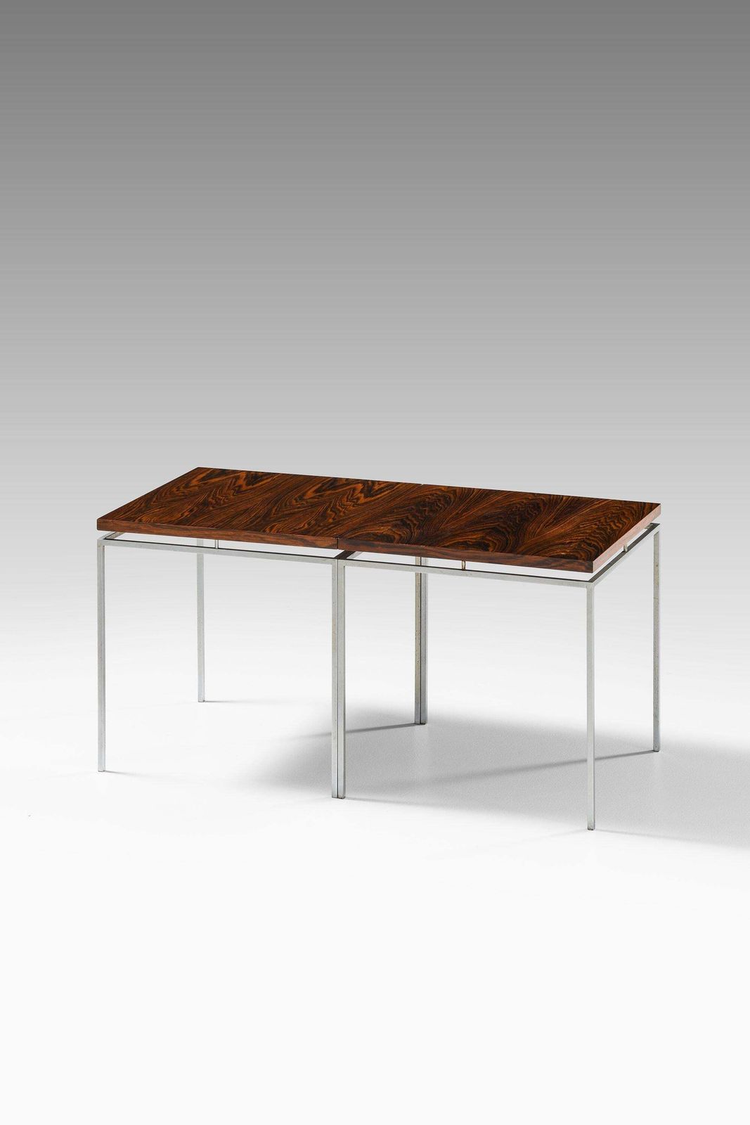 Pair Of Side Tables In Rosewood And Steel By Knud Joos, 1950's photo furniture