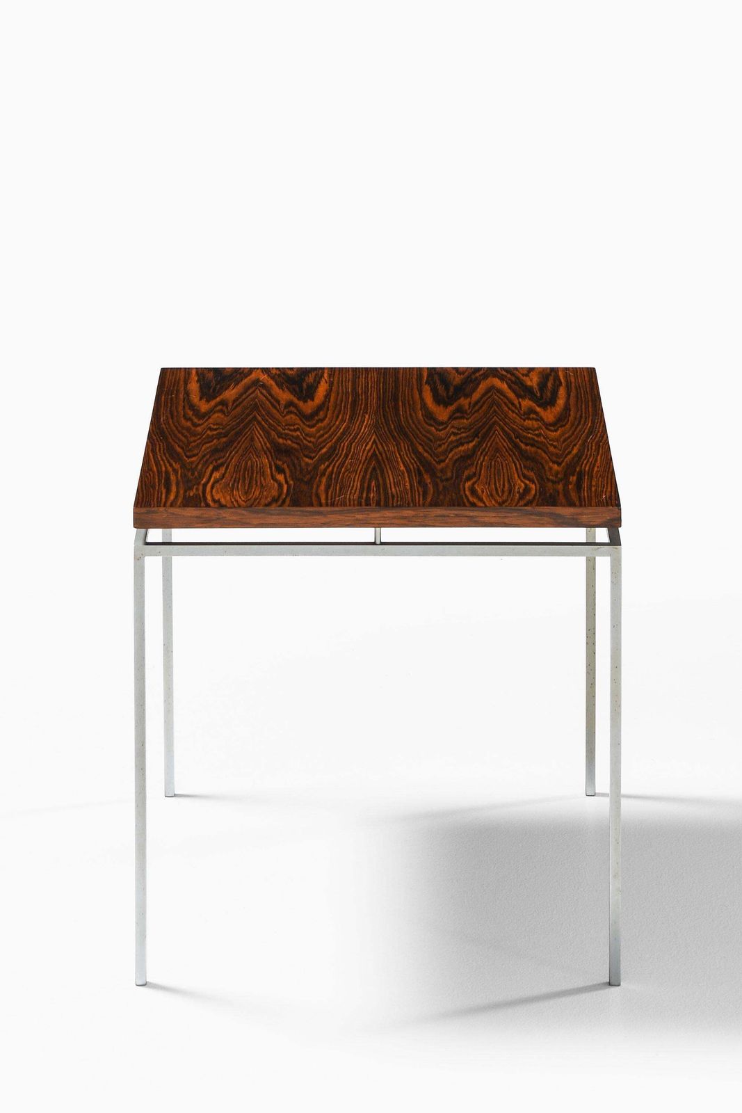 Pair Of Side Tables In Rosewood And Steel By Knud Joos, 1950's photo for sale