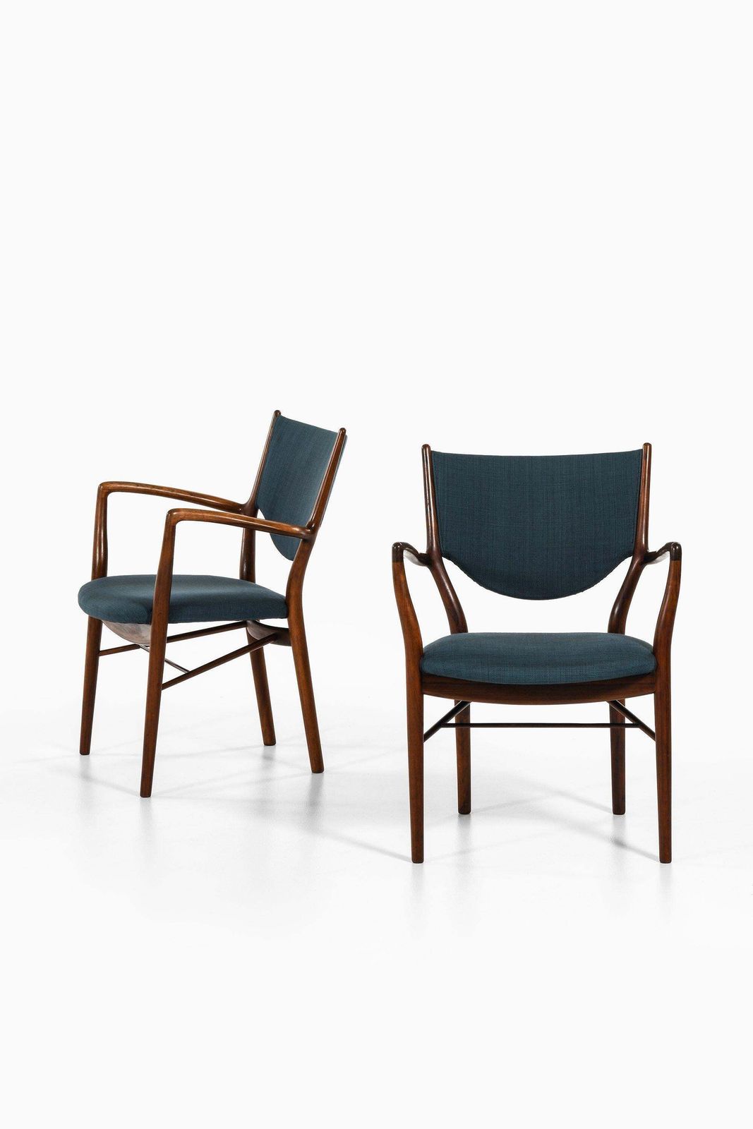 Pair Of Armchairs In Rosewood And Original Fabric By Finn Juhl, 1946 photo furniture