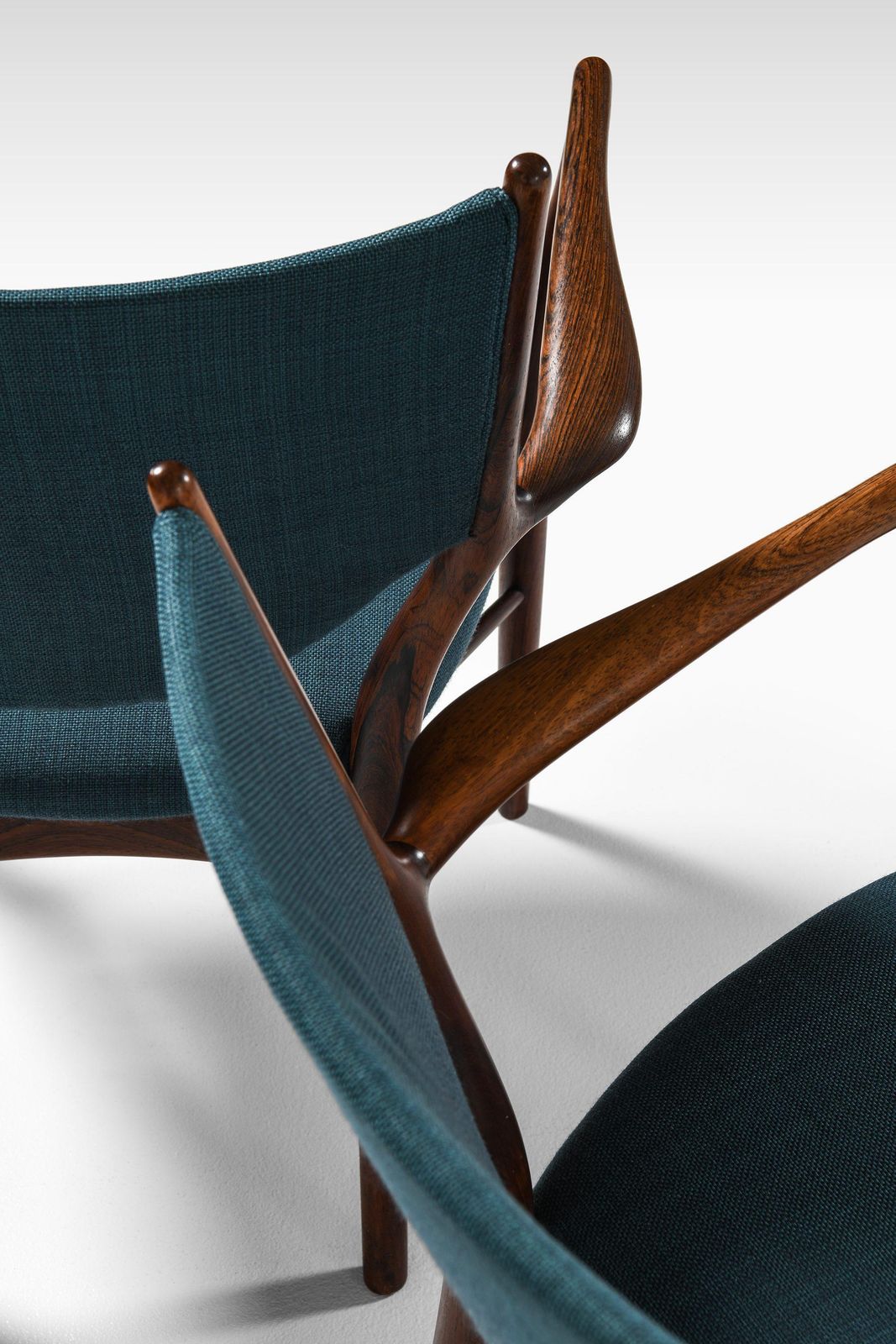 Pair Of Armchairs In Rosewood And Original Fabric By Finn Juhl, 1946 photo buy