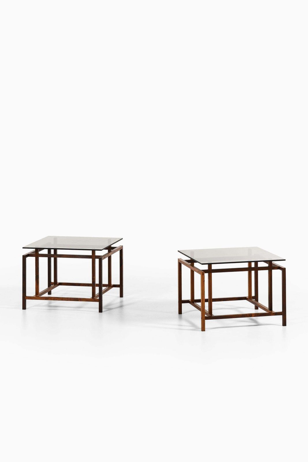 Side Tables In Rosewood And Glass By Henning Nørgaard, 1960's photo for sale