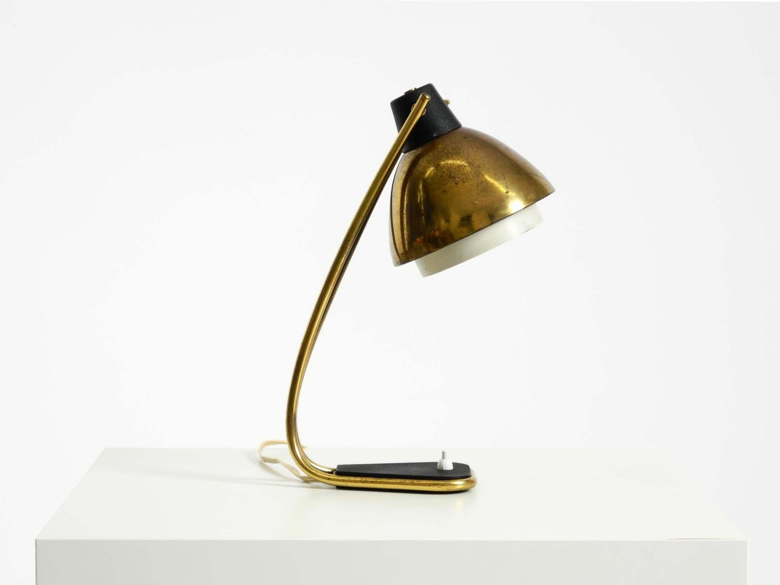 Rare Large Mid Century Modern Brass Table Lamp With Beautiful Patina photo furniture