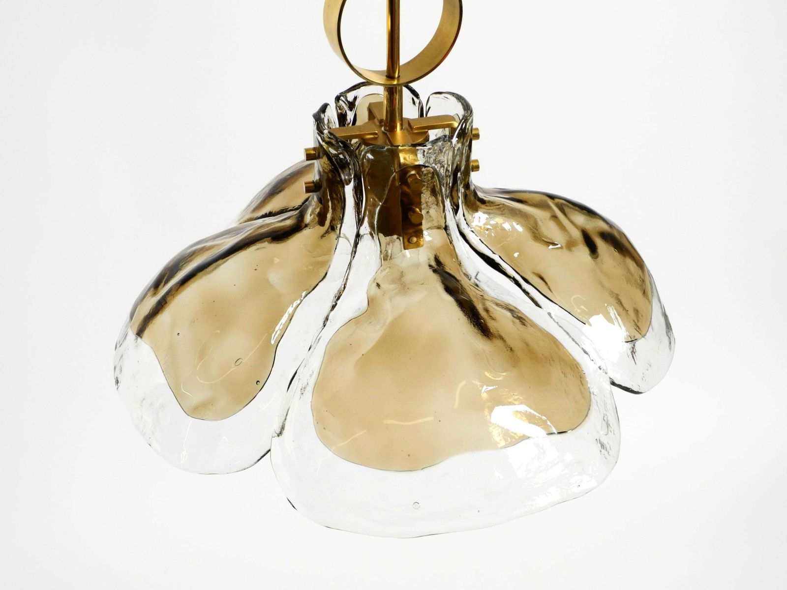 Beautiful 1960s J.T. Kalmar Franken Heavy Murano Glass Floral Ceiling Lamp photo buy