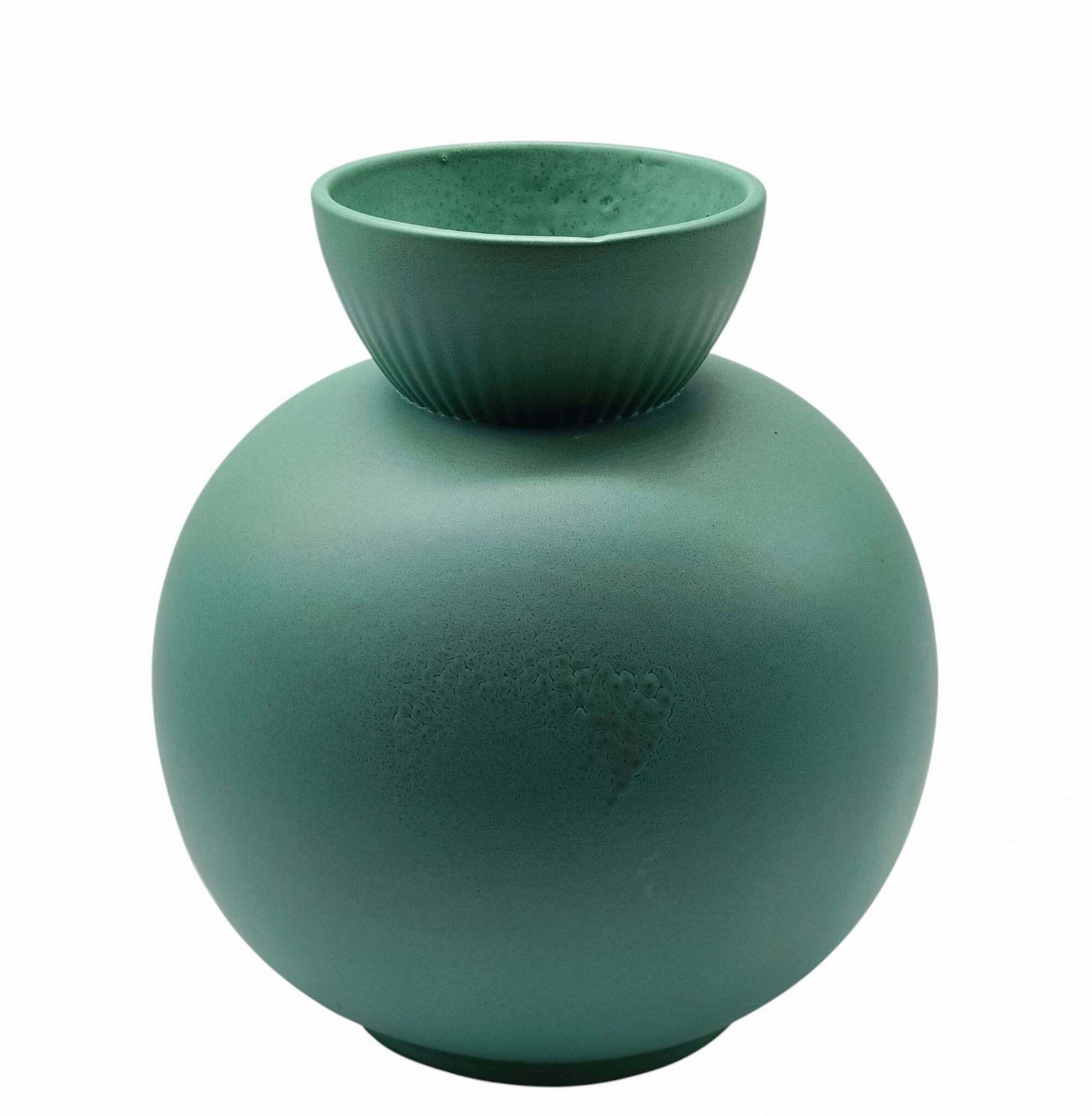 Giovanni Gariboldi Per Richard Ginori Vaso In Ceramica Verde, Italia 1950s photo furniture