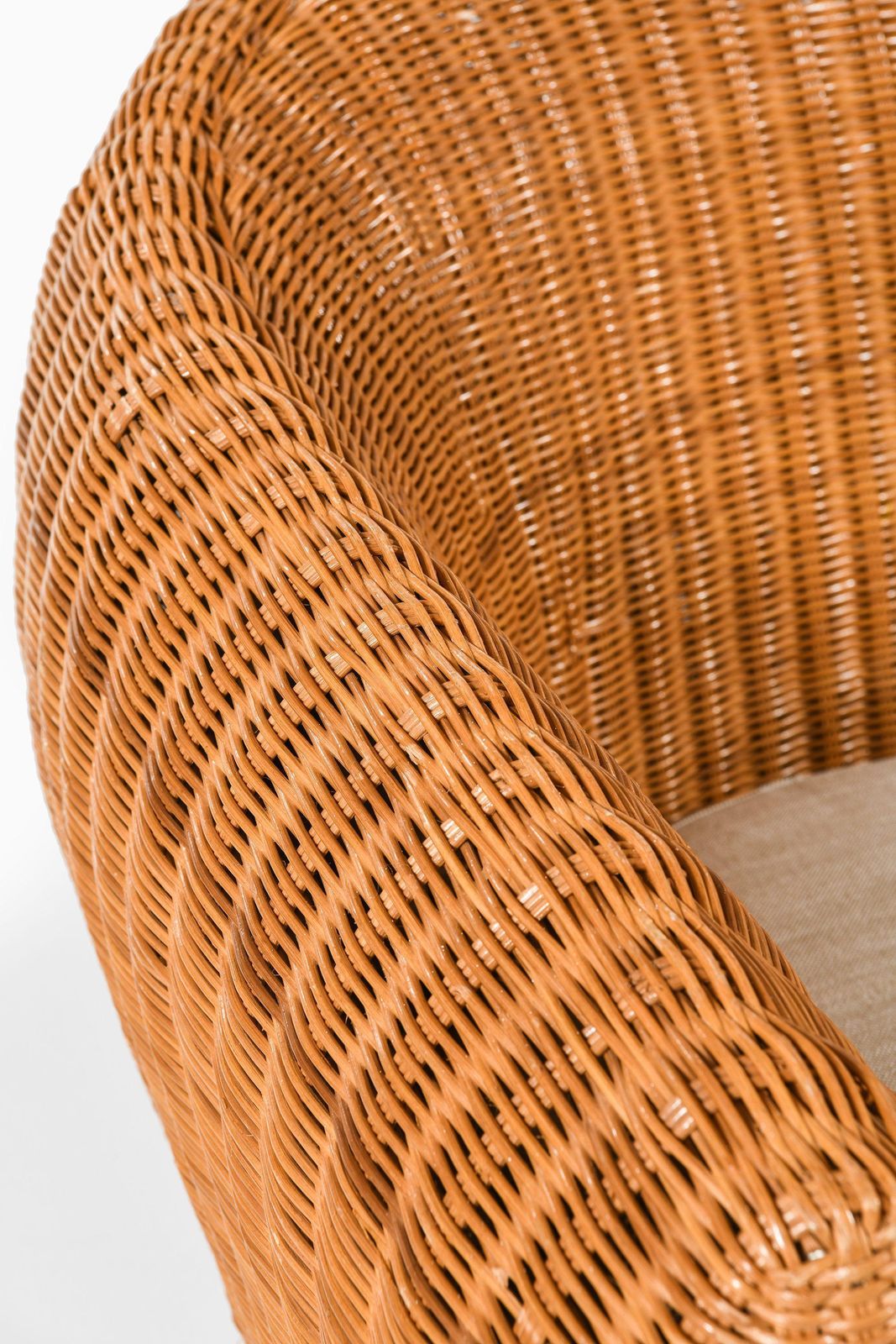 Freestanding Sofa In Rattan, Beech And Reupholstered Fabric, 1960's photo vintage