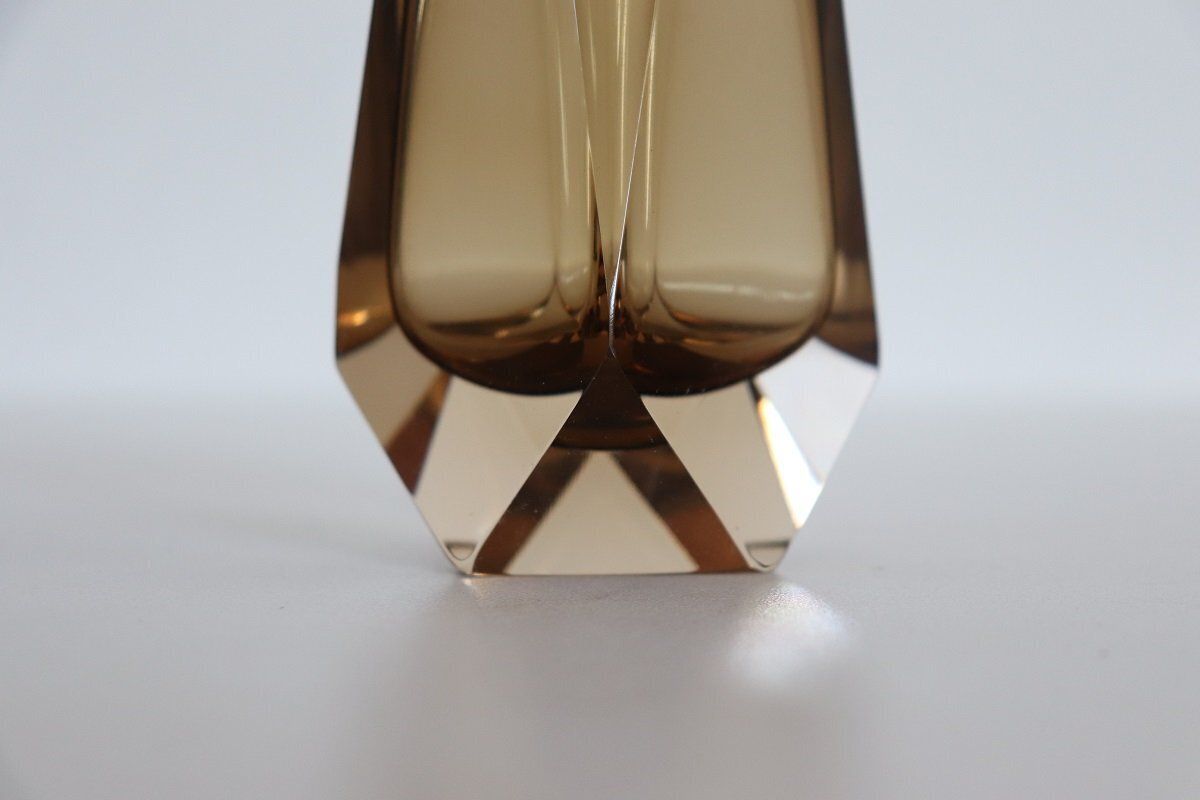 photo furniture Murano Art Glass Smoked Amber Vase By Alessandro Mandruzzato, 1960s