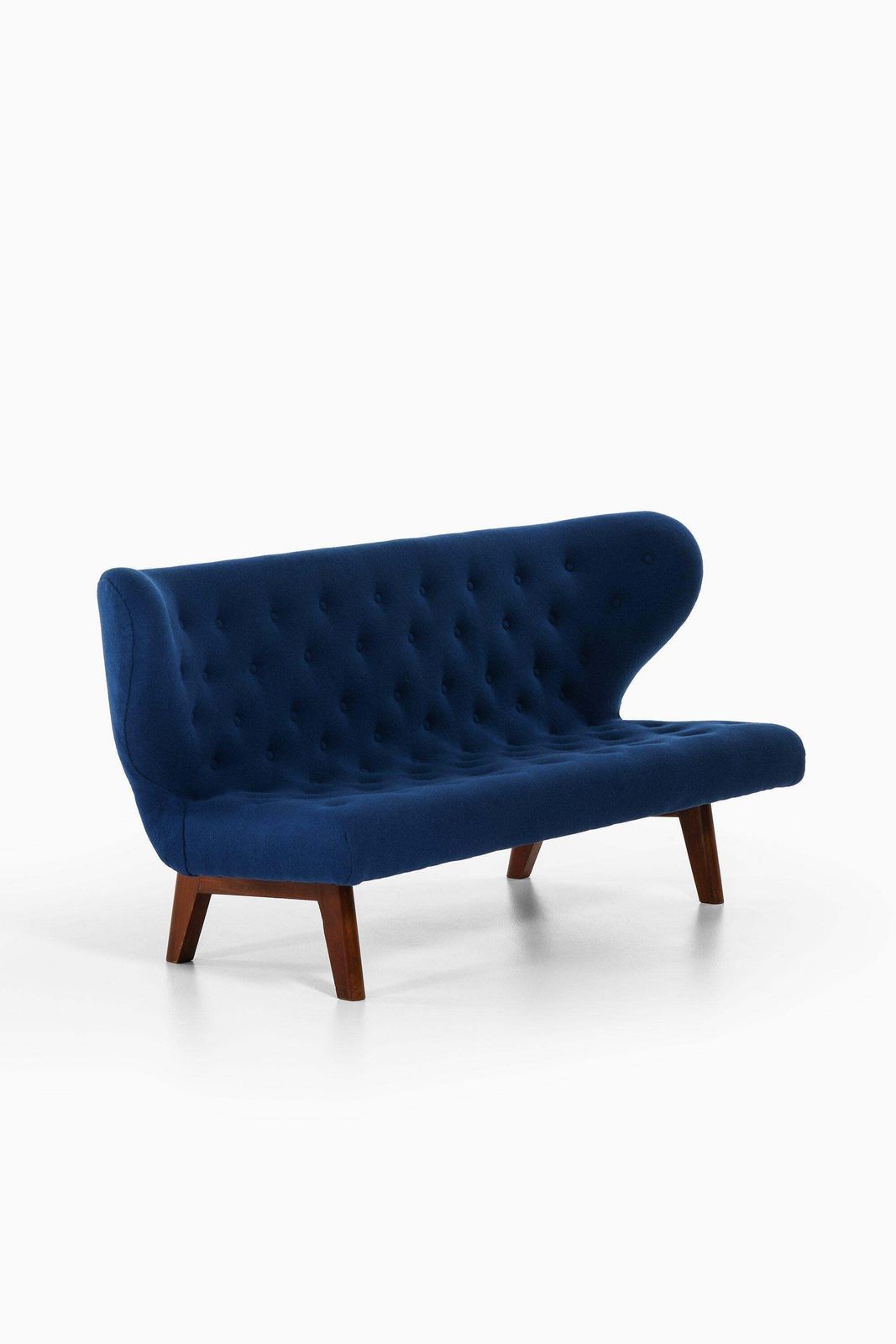 Sofa In Teak And Reupholstered In Kvadrat Fabric, 1940's photo for sale