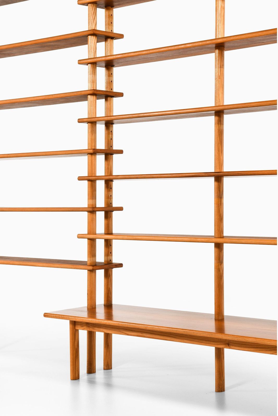 Bookcase In Walnut, Elm, Beech And Brass In The Style Of William Watting, 1950's photo Furniture