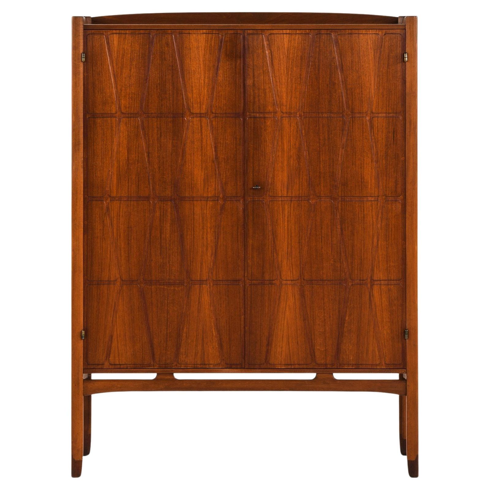 Cabinet In Teak, Beech, Brass And Rosewood By Yngve Ekström, 1950's