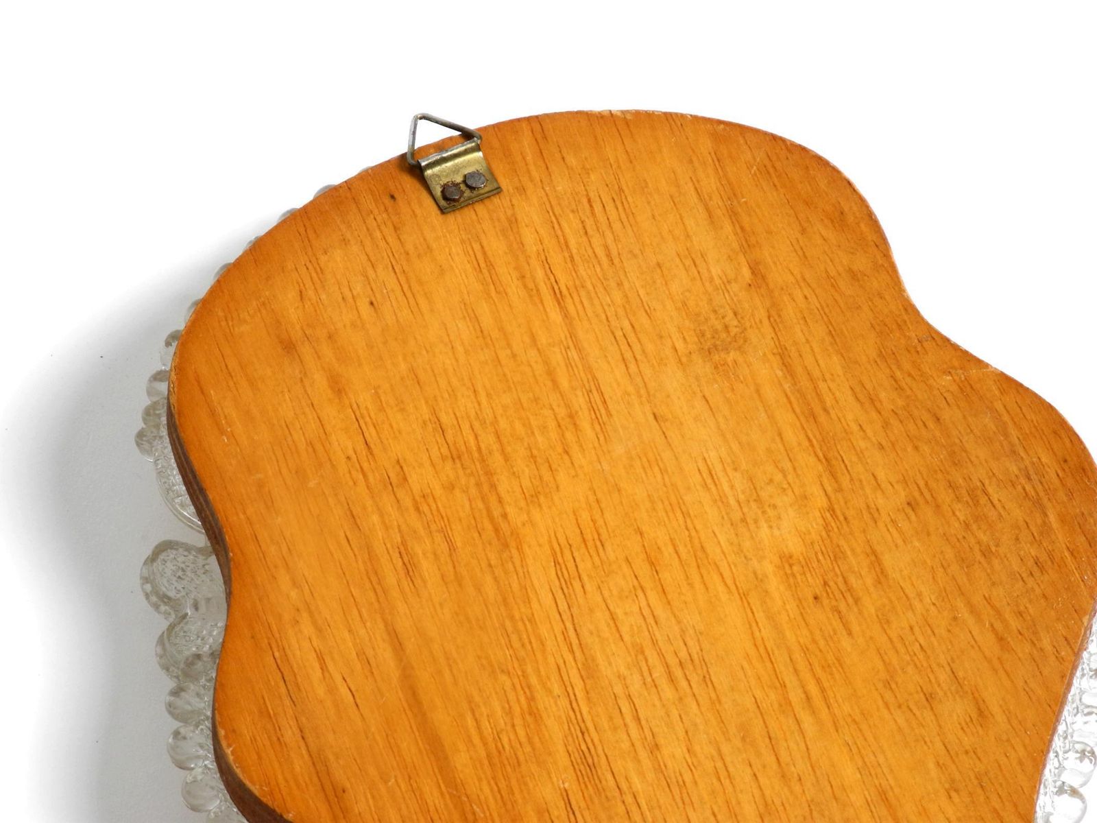 477.0 Venetian Mid Century Modern Hand Or Wall Mirror With Murano Glass Rosettes photo