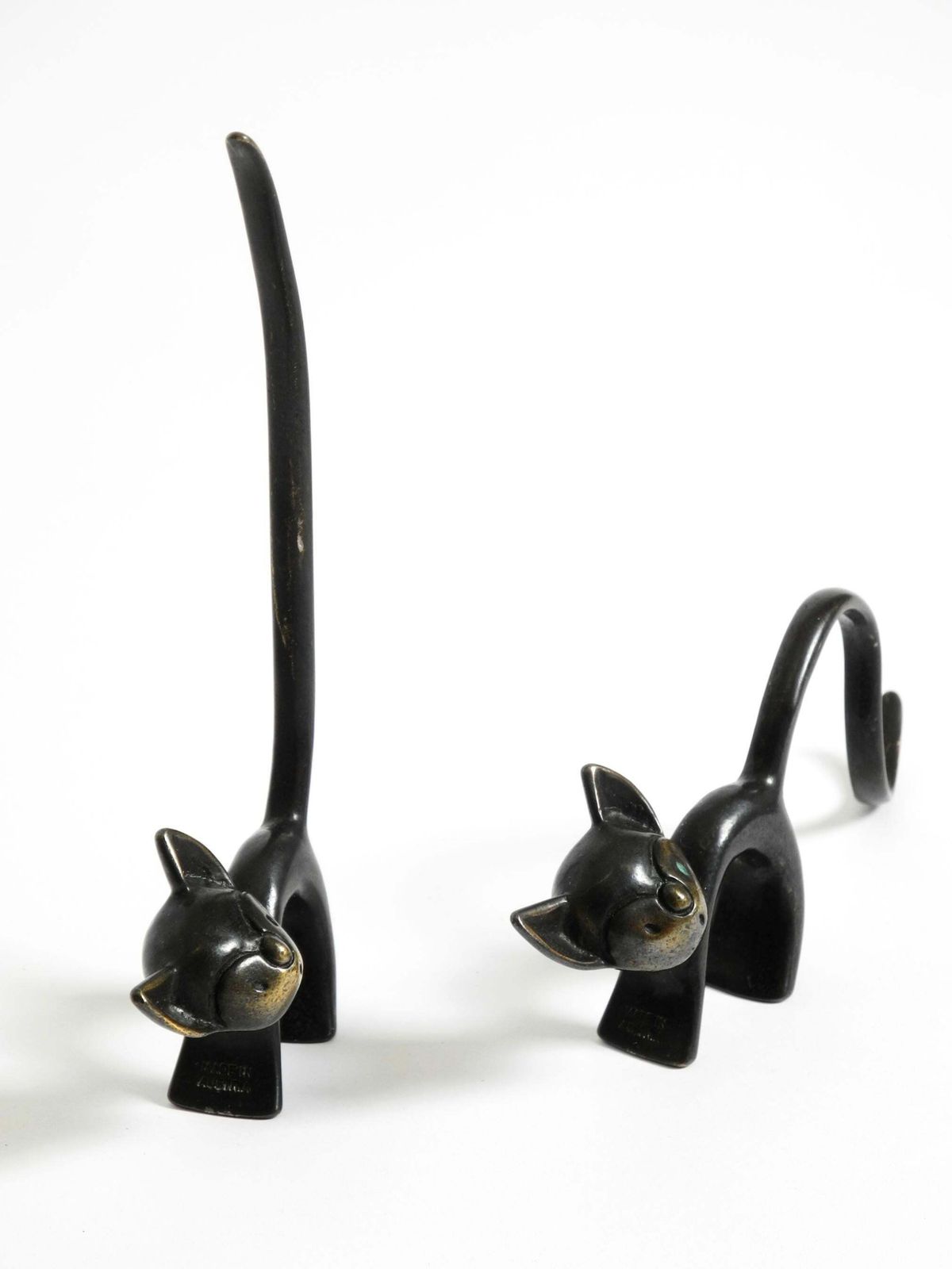 Two Mid Century Brass Cats As Ring Holders By Walter Bosse For Herta Baller photo Art