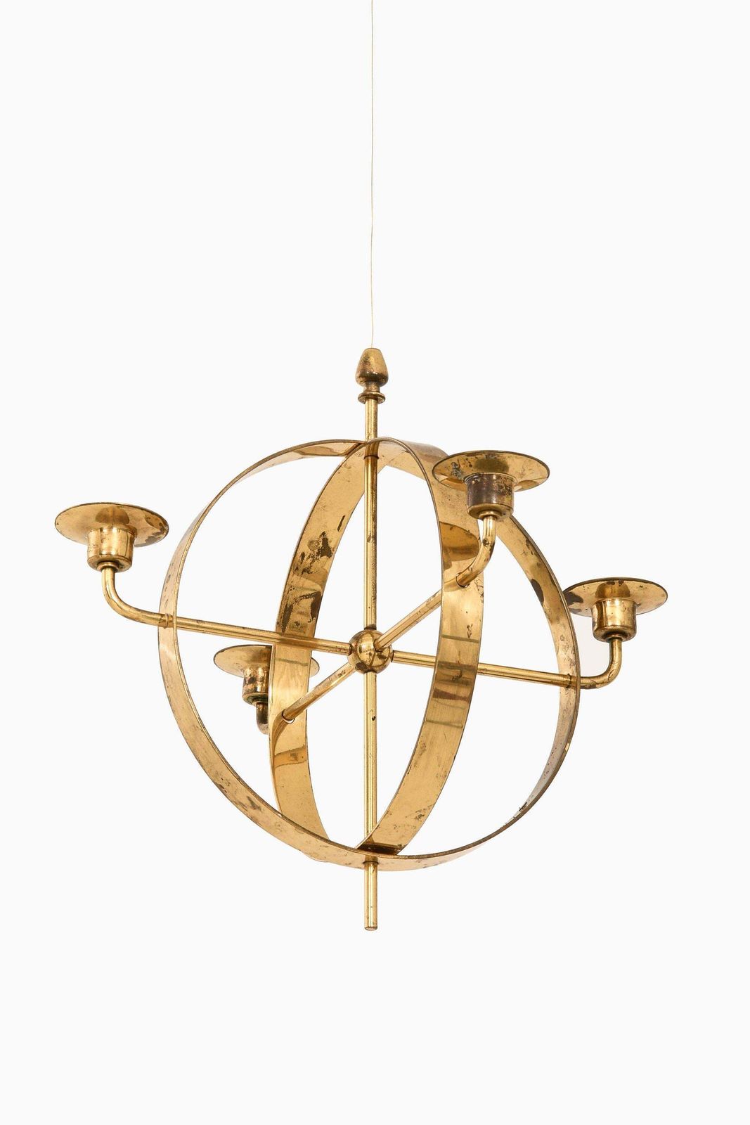 Candleabra Chandelier In Brass By Hans Agne Jakobsson, 1960's photo furniture